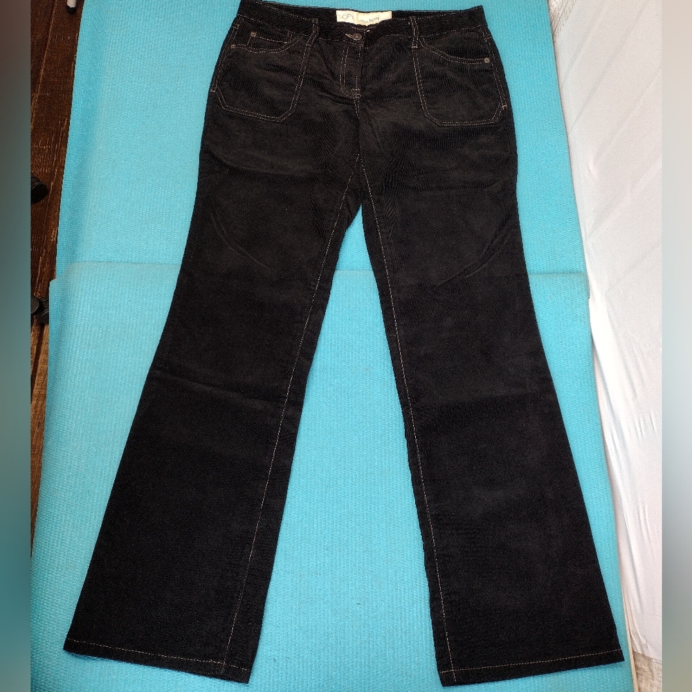 LOFT Ann Taylor Slim Boot Corduroy Low Rise Pants Black - 10